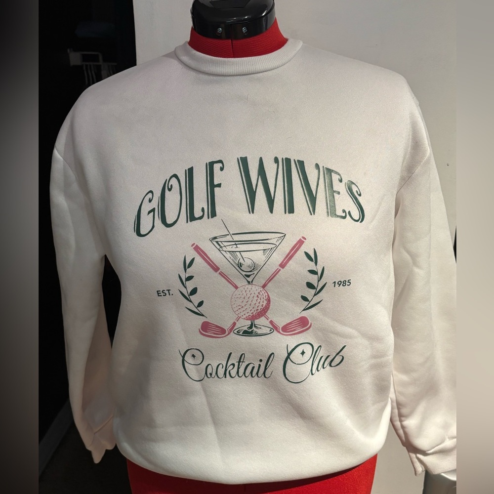 SHEIN women’s Golf Wives White sweatshirt
